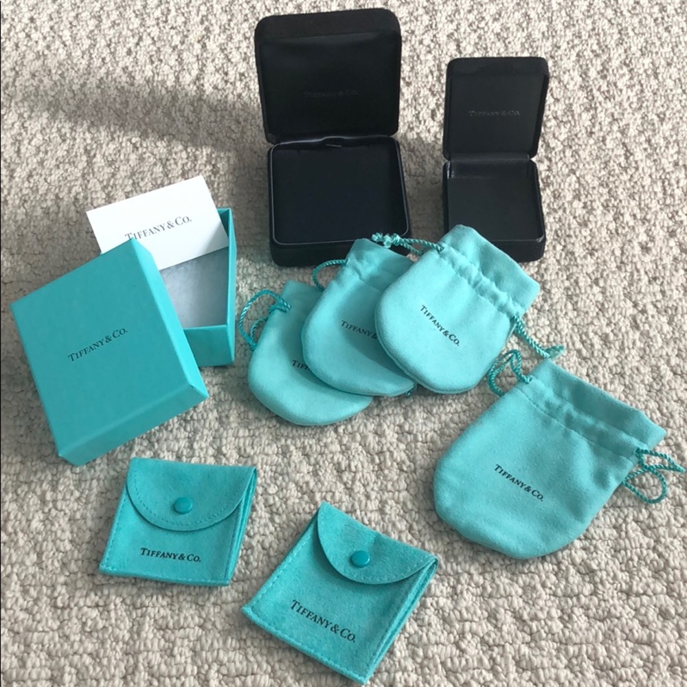 Tiffany & Co luxe collection of boxes and pouches